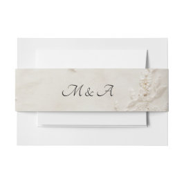 Geborduurde Lace Wedding Belly Band Uitnodigingen Wikkel