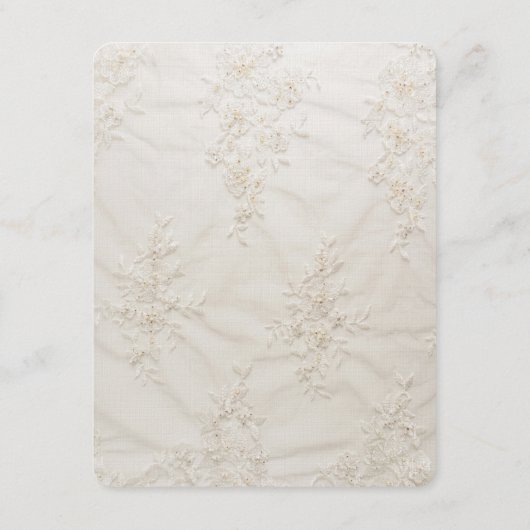 Geborduurde Lace Wedding Enclosure Kaart (Achterkant)