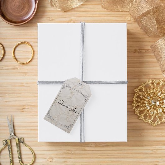 Geborduurde Lace Wedding Gift Label Cadeaulabel