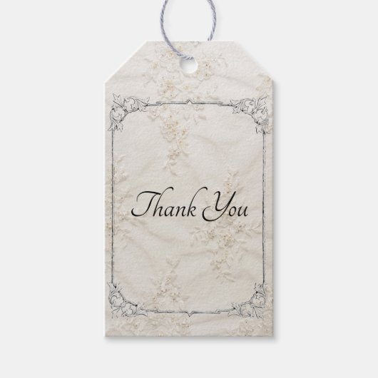 Geborduurde Lace Wedding Gift Label Cadeaulabel (Voorkant)