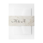 Geborduurde Lace Wedding Invitation Belly Band Uitnodigingen Wikkel (Voorkant Voorbeeld)