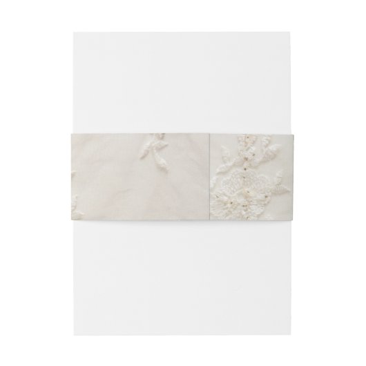 Geborduurde Lace Wedding Invitation Belly Band Uitnodigingen Wikkel (Achterkant Voorbeeld)