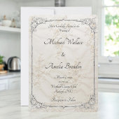 Geborduurde Lace Wedding Invitation Kaart