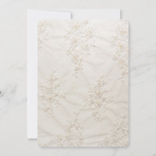 Geborduurde Lace Wedding Invitation Kaart (Achterkant)