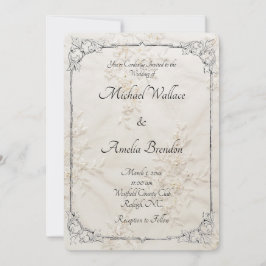 Geborduurde Lace Wedding Save the Date Kaart