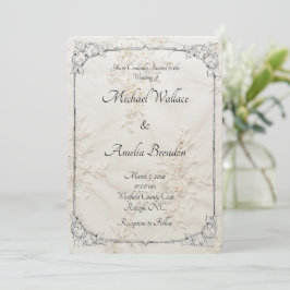 Geborduurde Lace Wedding Save the Date Kaart