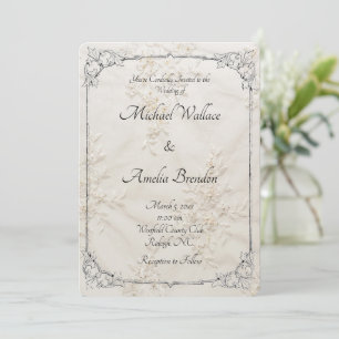 Geborduurde Lace Wedding Save the Date Kaart