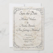 Geborduurde Lace Wedding Save the Date Kaart (Voorkant)