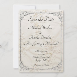 Geborduurde Lace Wedding Save the Date Kaart