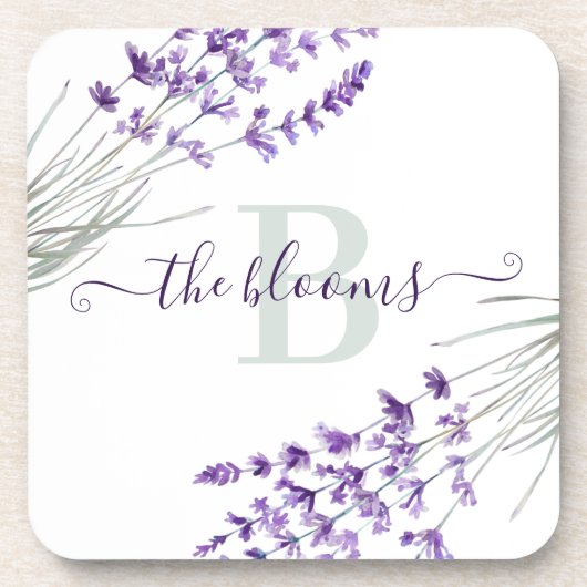 Geborduurde lavendel harde plastic onderzetter (Voorkant)