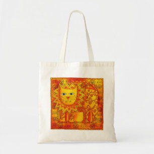 Geborduurde Leeuw Waterverf Illustratie Tote Bag