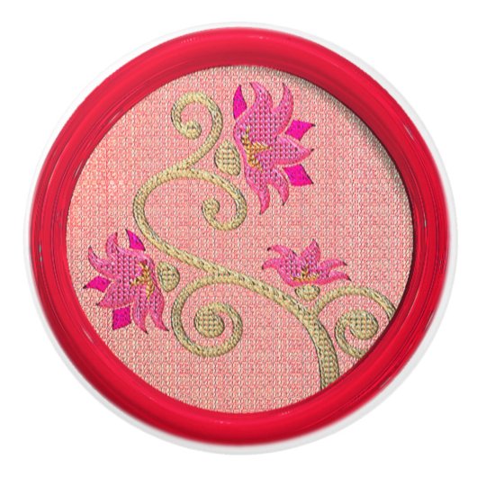 geborduurde look bloem naaiknop keramische knop (Voorkant)