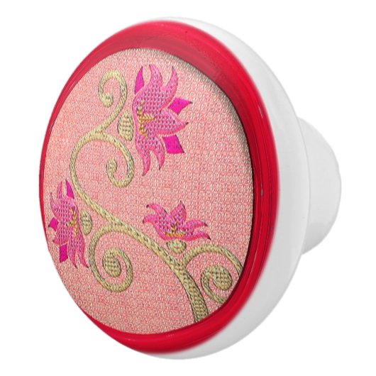 geborduurde look bloem naaiknop keramische knop (Rechts)