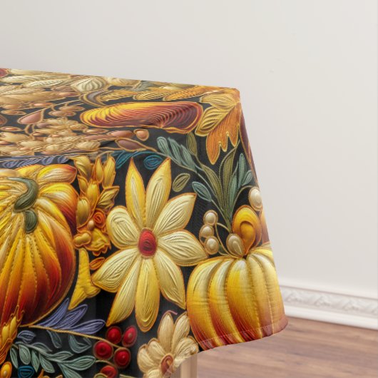 Geborduurde look grote Thanksgiving tafelkleed (Voorbeeld)