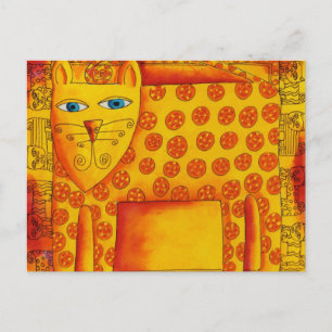 Geborduurde Luipaard Aquarel Illustratie Briefkaart