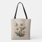 Geborduurde Madelief Bloei Tote Bag (Achterkant)