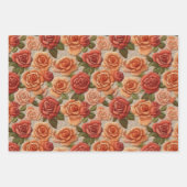 Geborduurde madeliefjes, zonnebloemen & Rozen Inpakpapier Vel (Voorkant 3)