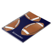 Geborduurde naam football Navy Blue Notitieboek (Linkerzijde)