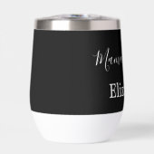 Geborduurde naam Mama's drank zwart wit (Voorkant)