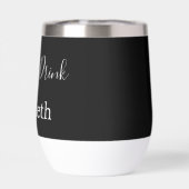 Geborduurde naam Mama's drank zwart wit (Achterkant)