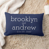 Geborduurde Navy Blauwe Moderne Trouwkussens Kussen (Deken)