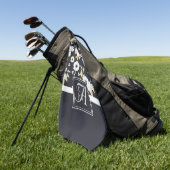 Geborduurde Navy Blauwe Witte Bloemendecor Anemoon Golfhanddoek (Groen)