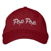Geborduurde opa Pop Pop Rood Pet Gift (Voorkant)