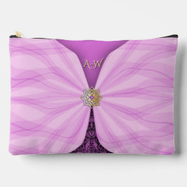 Geborduurde Orchidee Roze Juwelen Textiel Illusie  Etui