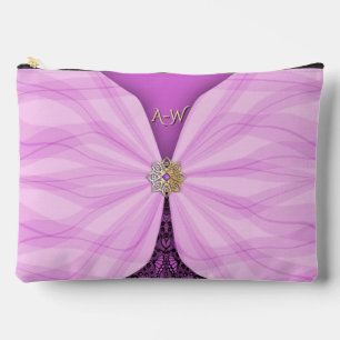 Geborduurde Orchidee Roze Juwelen Textiel Illusie Etui