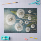 Geborduurde paardenbloemen, gezwollen en magisch tissuepapier (Craft)