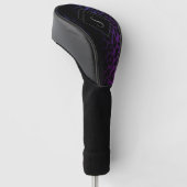 Geborduurde paarse luipaardprint golfheadcover (Schuin)