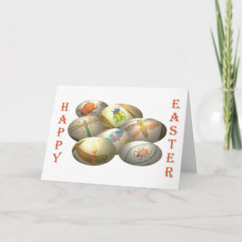 Geborduurde paaseieren feestdagen kaart