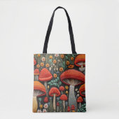 geborduurde paddenstoelen tote bag (Voorkant)