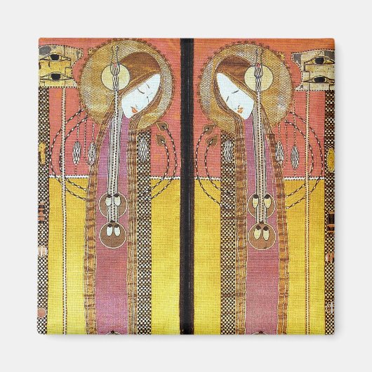 Geborduurde panelen van Margaret Macdonald Magneet (Voorkant)