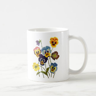 Geborduurde Parade van Pansies Koffiemok
