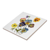 Geborduurde Parade van Pansies Tegeltje (Zijkant)
