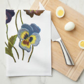 Geborduurde Parade van Pansies Theedoek (Quarter Fold)