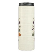 Geborduurde pastel gotische suiker schedel bloemen thermosbeker (Achterkant)