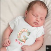 Geborduurde Patchwork Initiaal Letter G Babykamer Romper