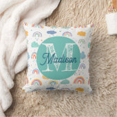 Geborduurde persoonlijke regenboogkussen kussen (Deken)