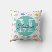 Geborduurde persoonlijke regenboogkussen kussen (Achterkant)