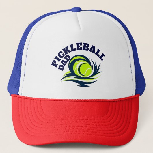 Geborduurde Pickleball Dad Pet, Baseba-Trucker Hat Trucker Pet (Voorkant)