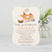 Geborduurde Pompoen Kruiden Herfst Bruidsdouche Kaart (Staand voorkant)