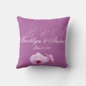 Geborduurde Radiant Orchidee Bruids Kussens (Achterkant)