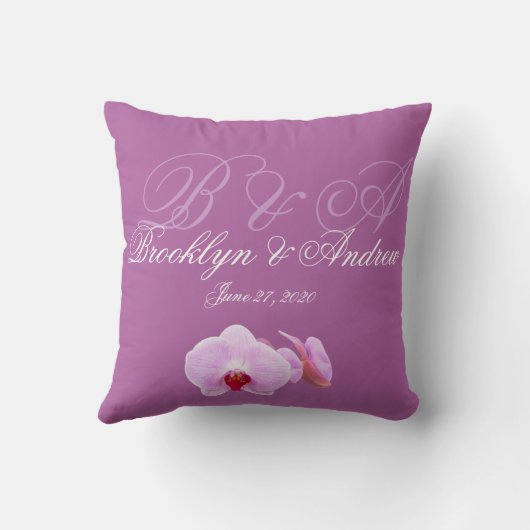 Geborduurde Radiant Orchidee Bruids Kussens (Achterkant)