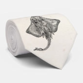 geborduurde Ray - waterstraal - Sjabloon Stropdas (Opgerold)