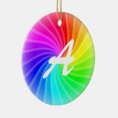 Geborduurde Regenboog Draai Keramisch Ornament (Rechts)