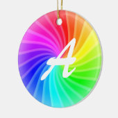 Geborduurde Regenboog Draai Keramisch Ornament (Links)