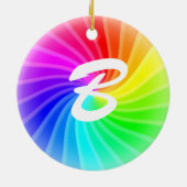 Geborduurde Regenboog Draai Keramisch Ornament (Achterkant)