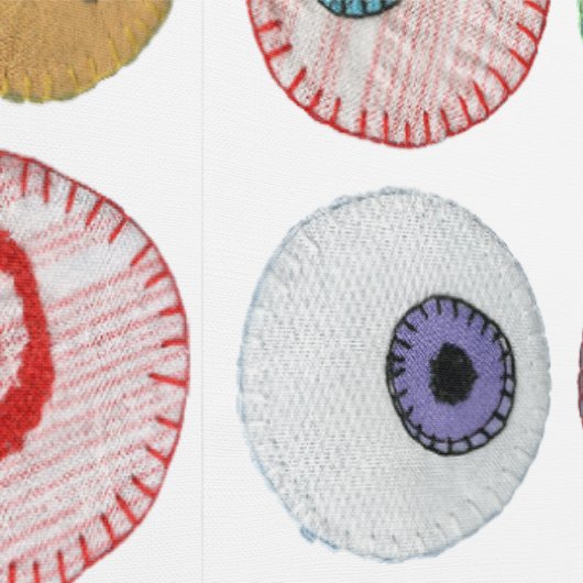 Geborduurde regenboogoogbollen behang (Zoom)